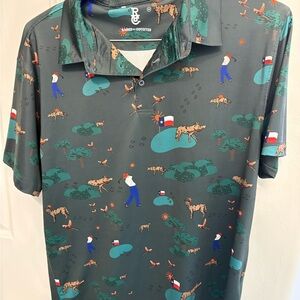 Raised by coyotes Men's Gray Graphic Polo Shirt